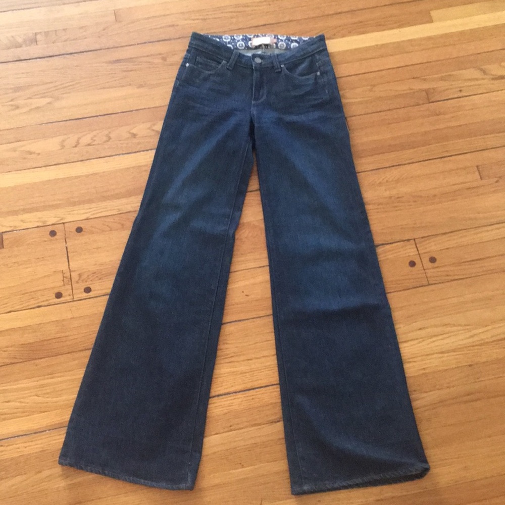 Paige Wide Leg Dark Wash Jeans